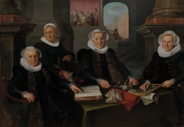 Drei Regentinnen und die Innenmutter des Leprosenhauses in Amsterdam